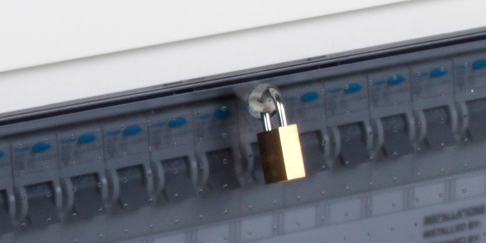 New Consumer Unit Lock Protects Electrician New Consumer Unit Lock Protects Electrician